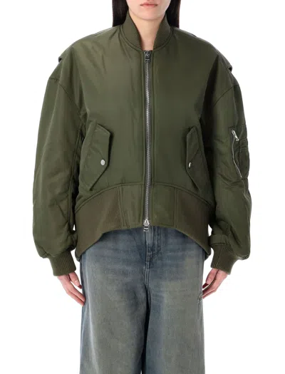 Jw Anderson Oversized Bomber Jacket In Green