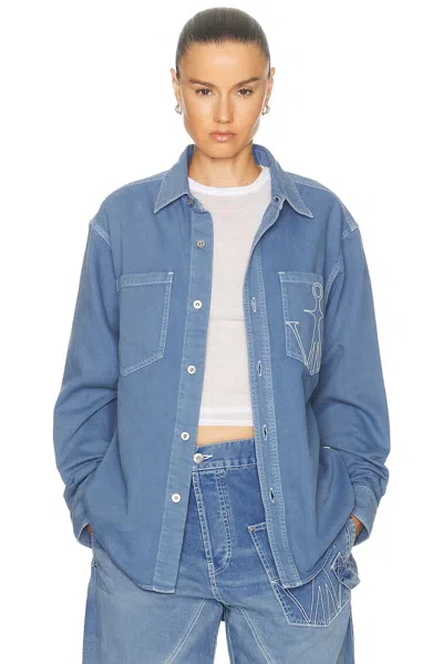 Jw Anderson Oversized Button Up Shirt In Blue