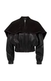 Jw Anderson Oversized-collar Leather Bomber Jacket In Black