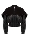 Jw Anderson Oversized-collar Leather Bomber Jacket In Black