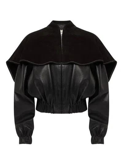JW ANDERSON OVERSIZED-COLLAR LEATHER JACKET