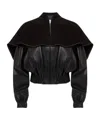 Jw Anderson Oversized-collar Leather Bomber Jacket In Black