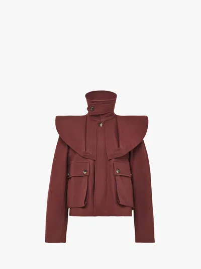 Jw Anderson Oversized Collar Trench Jacket In Red