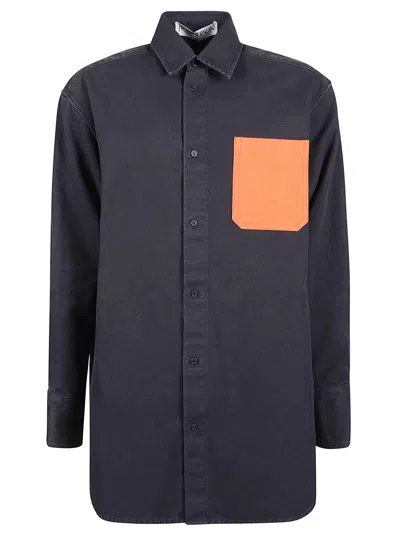 Jw Anderson J.w. Anderson Shirt In Blue Cotton In Navy