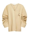 Jw Anderson Oversized Cotton Shirt In Nude