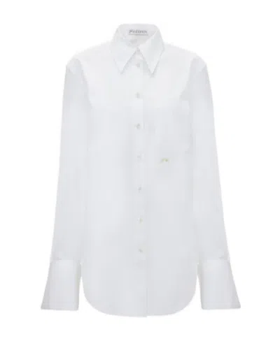 Jw Anderson Oversized-cuffs Cotton Shirt In White