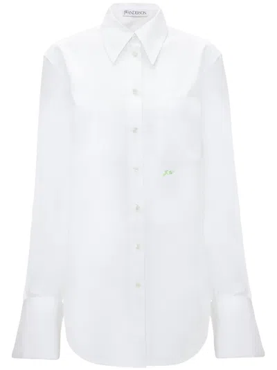 Jw Anderson Oversized-cuffs Cotton Shirt In White