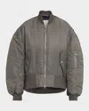 Jw Anderson Oversized Curved Bomber Jacket In Gray
