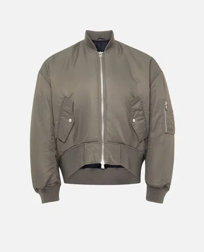 Jw Anderson Oversized Curved Hem Bomber Jacket In Gray
