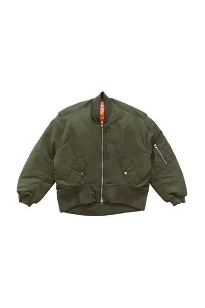 Jw Anderson Oversized Curved Hem Bomber Jacket Green