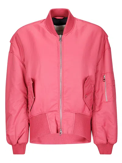 Jw Anderson Oversized Curved Hem Bomber Jacket In Red