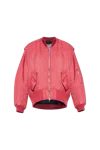 Jw Anderson Oversized Curved Hem Bomber Jacket Ruby In Red