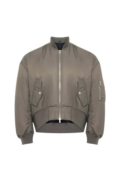 JW ANDERSON JW ANDERSON OVERSIZED CURVED HEM BOMBER JACKET STEEL