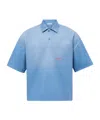 Jw Anderson Oversized Logo Embroidered Polo Shirt In Blue