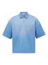 Jw Anderson Oversized Logo Embroidered Polo Shirt In Blue