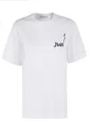 Jw Anderson Oversized Organic Cotton T-shirt In White