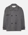 Jw Anderson Hooded Double-breasted Coat In Multi