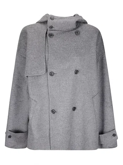 Jw Anderson Oversized Peacoat In Gray