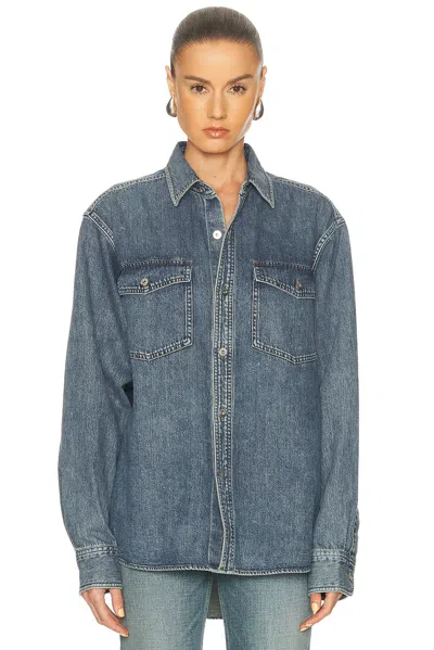 Jw Anderson Chest-pocket Long-sleeve Denim Shirt In Blue