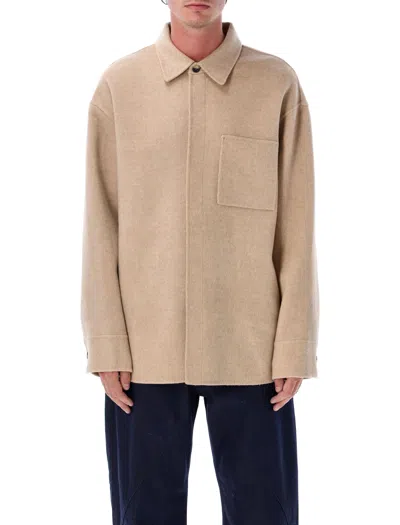Jw Anderson Oversized Shirt Jacket In Brown