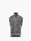 Jw Anderson Oversized Sleeveless High Neck Jacket In Grey