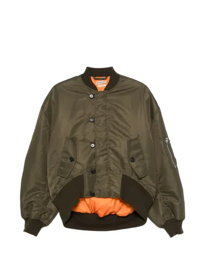 Jw Anderson Oversized Tipped-hem Bomber Jacket In Military Green In Brown