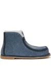 Jw Anderson Woman Ankle Boots Blue Size 8 Textile Fibers In Blue