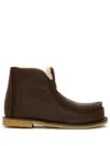 Jw Anderson Shearling-lined Suede Boots In Braun