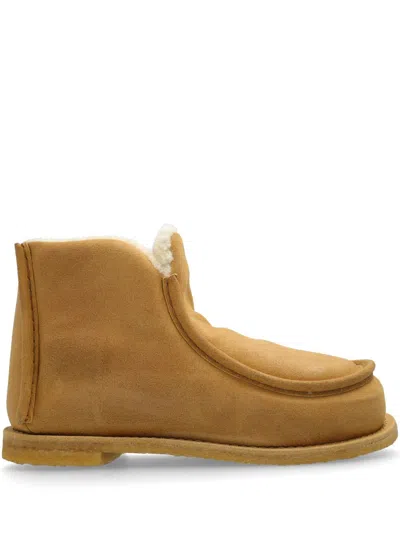 Jw Anderson Padded Ankle Boots In Beige