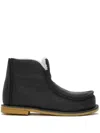 Jw Anderson Shearling-lined Leather Ankle Boots In Schwarz