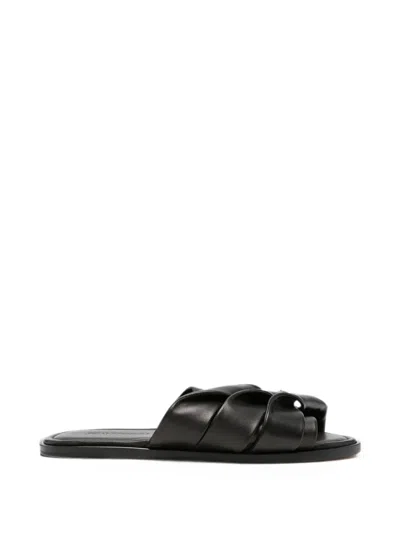 Jw Anderson Padded Crossover Sandals In Black
