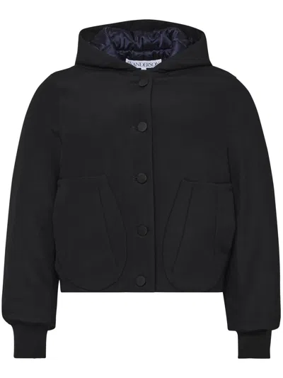 Jw Anderson Padded Hooded Jacket In Black