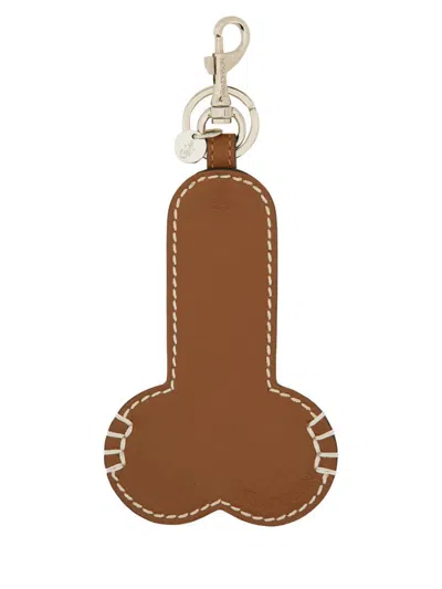 Jw Anderson Padded Keychain Unisex In Brown