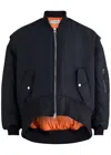 Jw Anderson Curved Hem Oversize Bomber Jacket In Navy