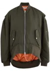 Jw Anderson Oversized Bomber Jacket With Front Pockets In Olive