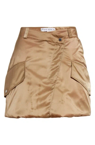 JW ANDERSON PADDED SATIN CARGO MINISKIRT