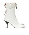 Jw Anderson Padlock Ankle Boots In White