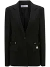 Jw Anderson Padlock Strap Wool Blazer In Black