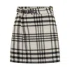 Jw Anderson Checked Wool-blend Miniskirt In White/black