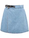 Jw Anderson Cotton Denim Padlock Strap Mini Skirt In Blue