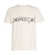 Jw Anderson Mens Ecru Circular Brand-print Cotton T-shirt In Neutral