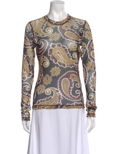 Pre-owned Jw Anderson Paisley Print Crew Neck Top In Multi