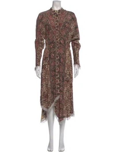 Pre-owned Jw Anderson Paisley Print Knee-length Dress In Neutral