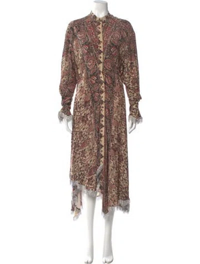 Pre-owned Jw Anderson Paisley Print Long Dress In Neutral