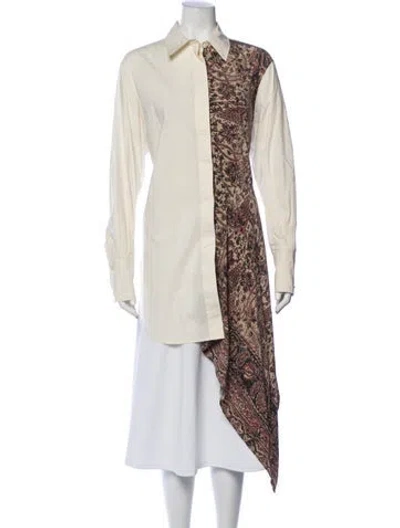 Pre-owned Jw Anderson Paisley Print Long Sleeve Button-up Top In Neutral