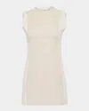 Jw Anderson Paneled Sleeveless Mini Shift Dress In Off Whitewhite