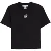Jw Anderson Anchor Embroidered Cropped T-shirt In Black