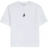 Jw Anderson Mens White Anchor-embroidery Crop Cotton-jersey T-shirt In White