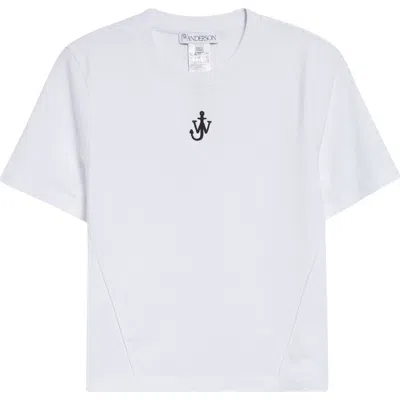 JW ANDERSON JW ANDERSON PANELLED ANCHOR EMBROIDERED CROP T-SHIRT