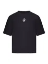 Jw Anderson Anchor Embroidered Cropped T-shirt In Black